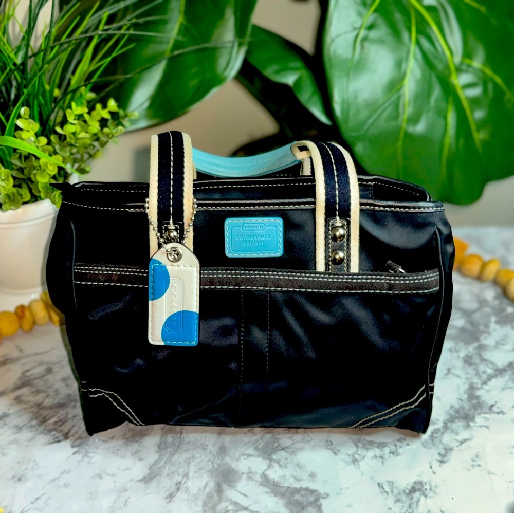 Authentic Vintage COACH Hampton Satin Tote Black